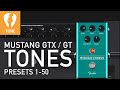 Fender Mustang GT GTX Guitar Amp TONES 1-50, using Fender Tone 3.0 app for iOS, 2020