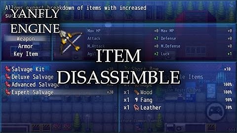 YEP.96 - Item Disassemble - RPG Maker MV