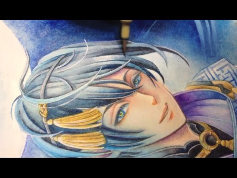 Watercolor Painting Touken Ranbu 刀剣乱舞 三日月宗近 水彩イラスト