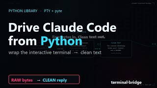 Drive Claude Code from Python, over a PTY #shorts