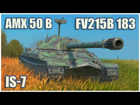 Видео: AMX 50 B, ИС-7 & FV215b 183 • WoT Blitz Gameplay