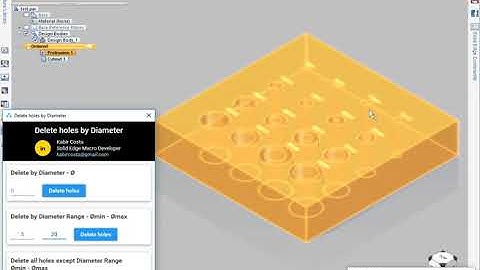 Solid Edge Macro - Delete Holes By Diameter