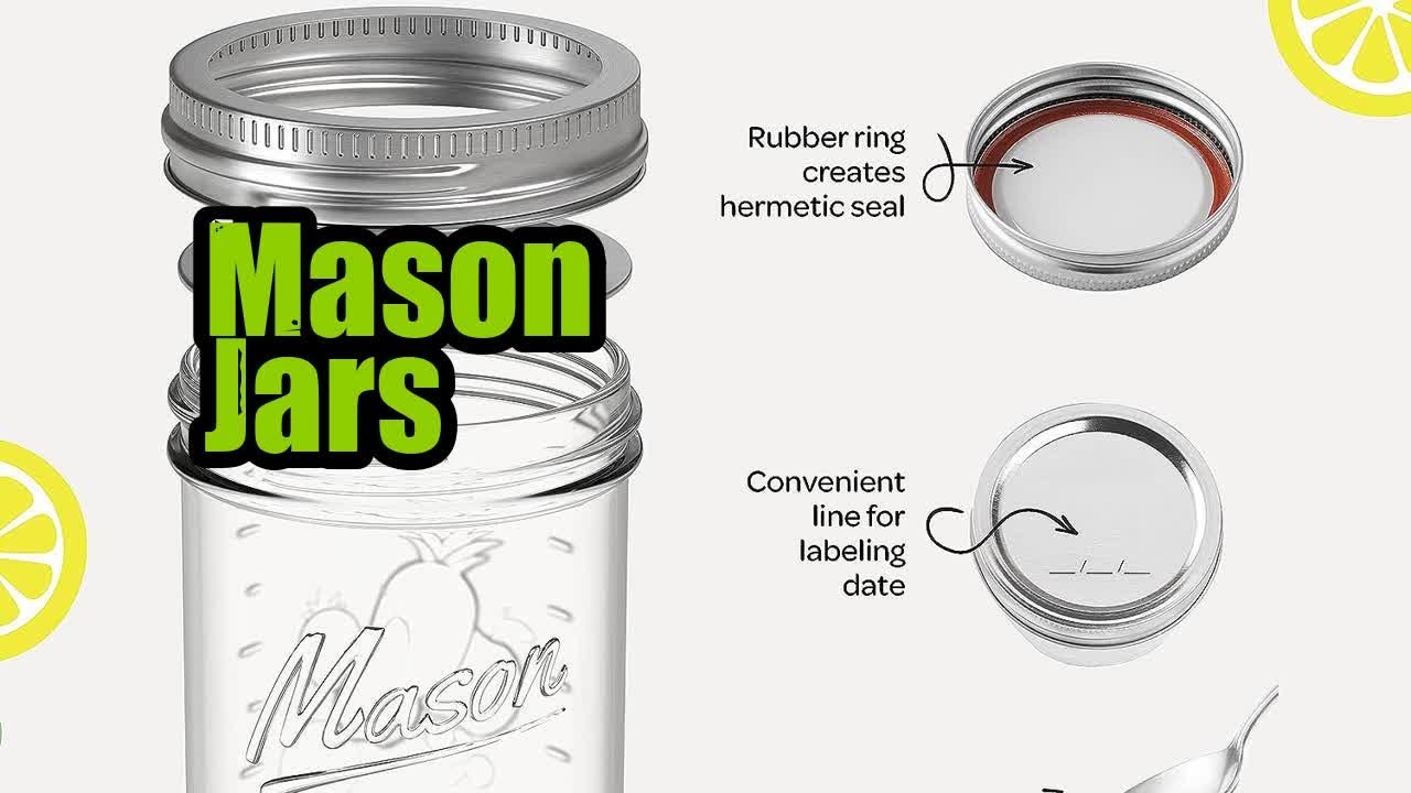 SEWANTA Wide Mouth Mason Jars 16 oz [26 Pack] With mason jar lids and  Bands, mason jars 16 oz - For Canning, Fermenting, Pickling - Jar Décor 