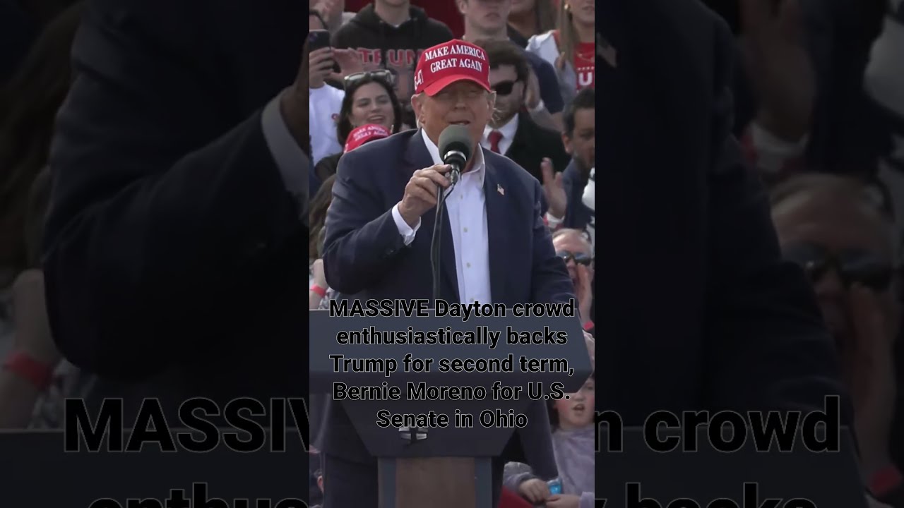 MASSIVE Dayton Crowd Enthusiastically Backs Trump For Second Term Bernie Moreno US Sen In Ohio