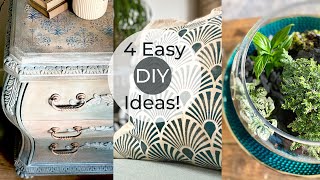 4 Easy DIY:Decoupage furniture, Chalk painted furniture, Chalk Painted Fabric & Home Decor Terrarium