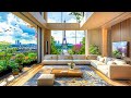Relaxing morning jazz at luxury living room   smooth jazz instrumental music with spring ambience