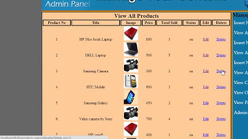 57 E Commerce website in PHP & MySQL in Urdu Hindi part 58 admin panel delete product