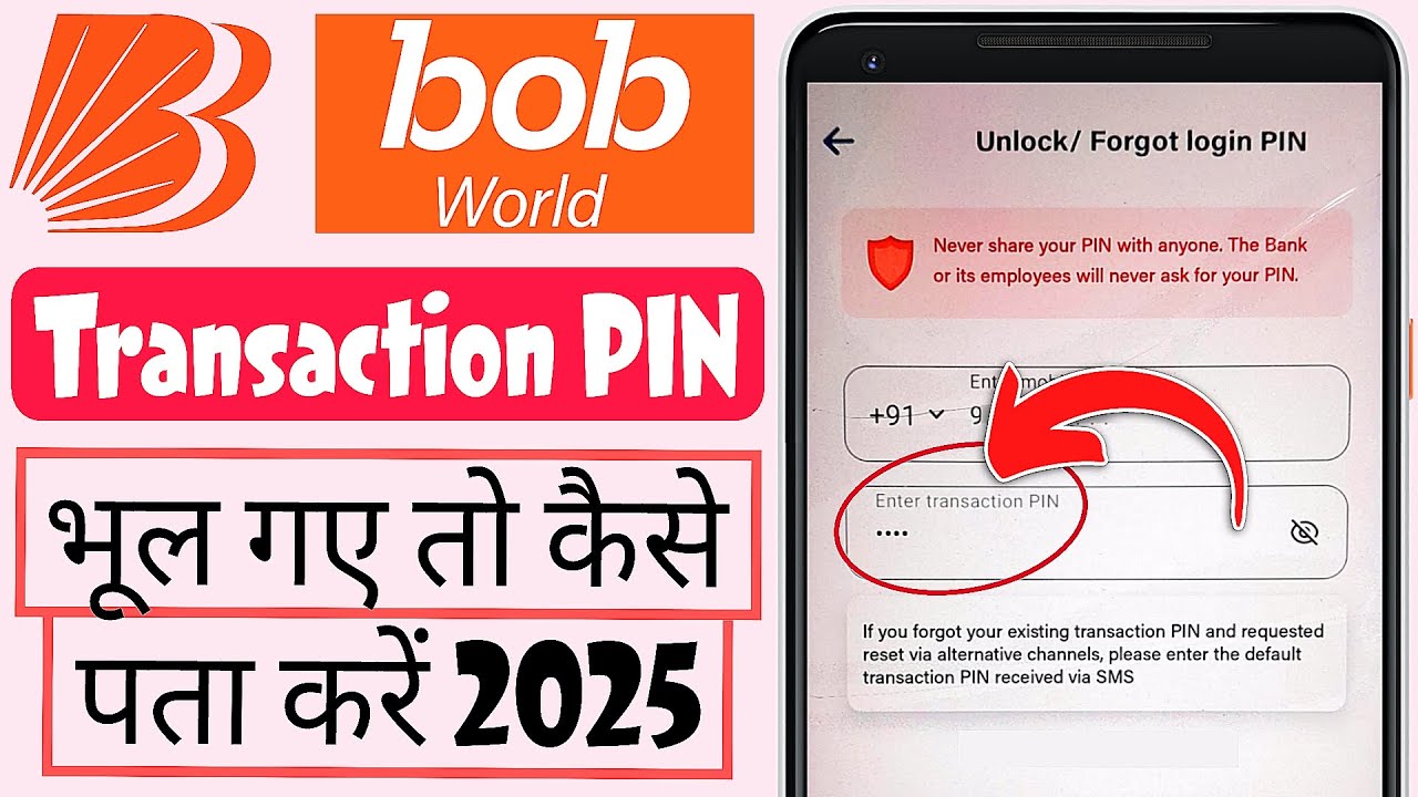 BOB World transaction pin bhul gaye to kya kare | BOB World transaction ...
