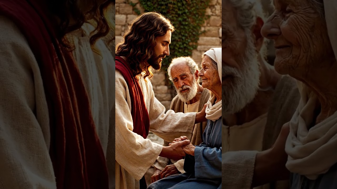 Иисус молится за пожилых людей 