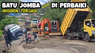 BATU JOMBA Setelah Di Perbaiki, Truk Dan Bus Gagal Menanjak Dan Terpuruk #dangerous #batujomba