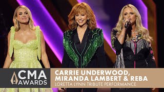 Video thumbnail of "Miranda Lambert, Reba McEntire, and Carrie Underwood Honor Loretta Lynn | LIVE @ CMA Awards"