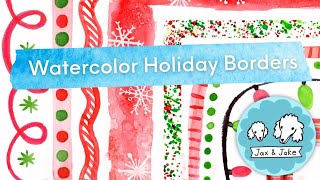 Watercolor Holiday Borders - DIY Christmas Card Idea