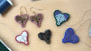 Puffy Double Sided Heart Bead Weaving Tutorial