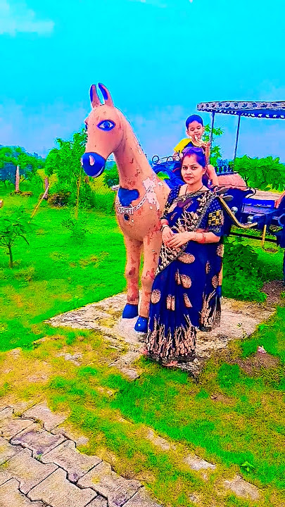 Lakadi Ki Kathi Pe Ghoda 🐴🐴🐴 Horse 🐴 Aksh & Mamma 🤣 #shorts #akshsingh #stashorts #saffron #horse