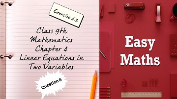 Class 9th | Maths | Chapter-4 | Linear Equations in Two Variables | Exercise 4.3|Question 6| NCERT |