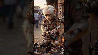 merchant chasing tu sad monkey sad monkey was poor 😭😞 #ai #monkey #aishorts #aistory #storyaivideo