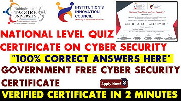 National Level Free Cybersecurity Certificate | Institution