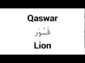 How to pronounce qaswar  middle eastern names