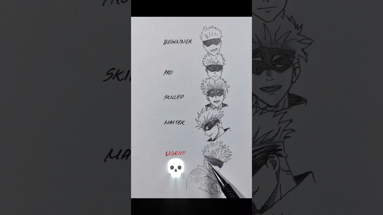 Drawing AMAZING Gojo from Jujutsu Kaisen #gojo #jujutsukaisen #drawinggojo #animedrawing #art