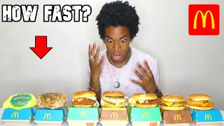 Eating EVERY McDonalds Burger Challenge (How Fast?)