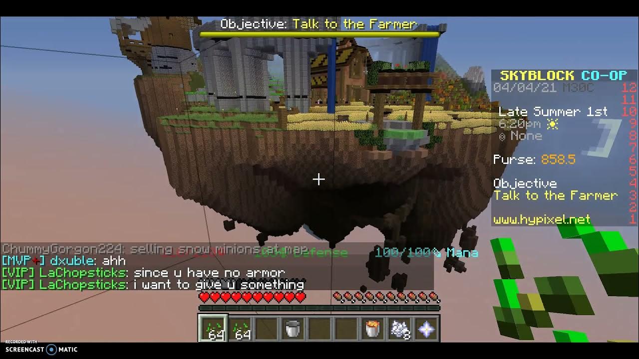 Starting skyblock (hypixel skyblock) YouTube