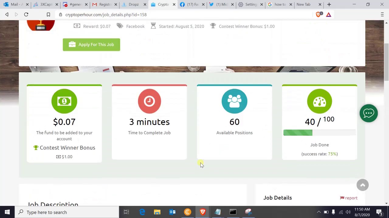 Cryptoperhour - Work and Earn or Post a Micro Job.