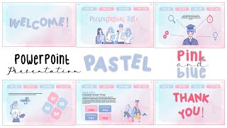 Full Simple Pastel Pink- Blue PPT | Premium Tutorial | Morph  l PPT#68 Update