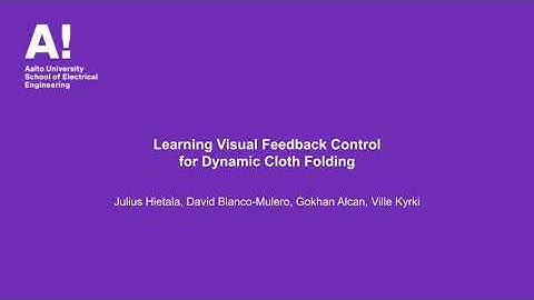 IROS 2022 - Learning Visual Feedback Control for Dynamic Cloth Folding