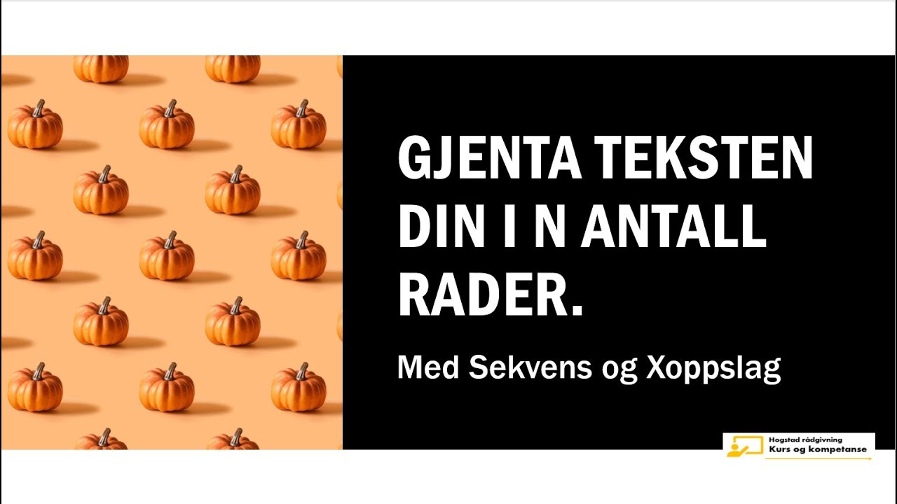 Repetere tekst N antall ganger i Excel - YouTube