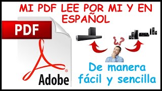 Hacer que tu PDF lea por ti en español | Configuración de Pdf lea por ti y en voz alta y en español