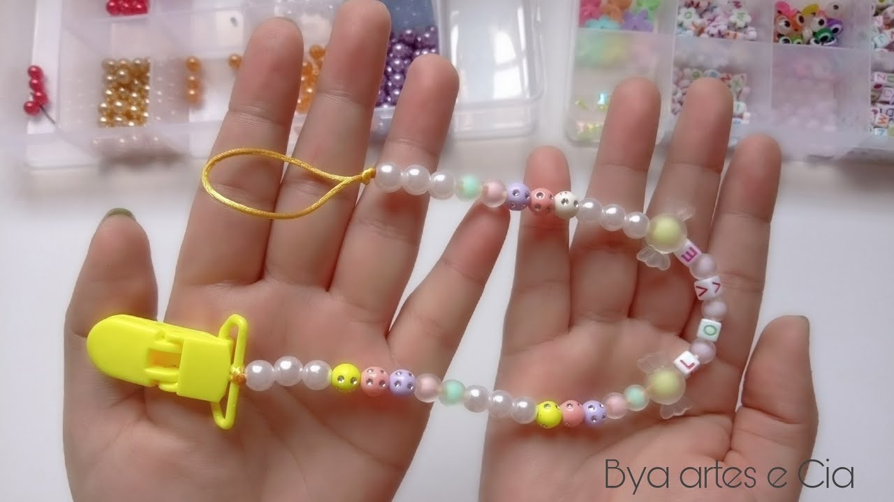 Prendedor de chupeta/passo a passo 💕