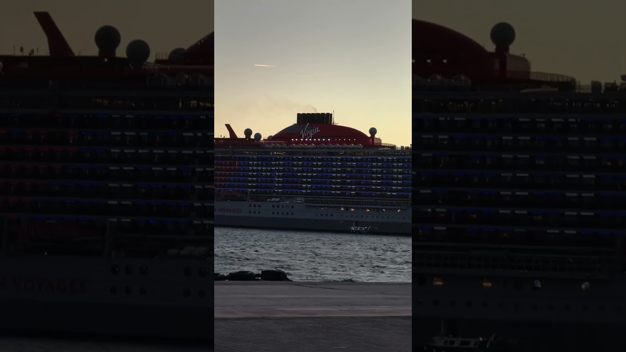 Virgin Scarlet Lady has arrived in Mykonos! 🚢🇬🇷 #virginvoyages #mykonos #greecetravel #travelvlog
