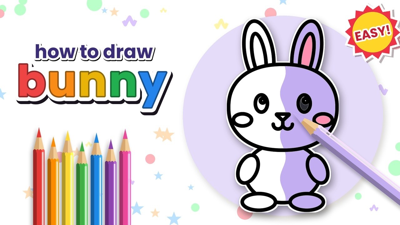 How to Draw a Cute Bunny 🐰 Easy Drawing for Kids Step by Step - YouTube