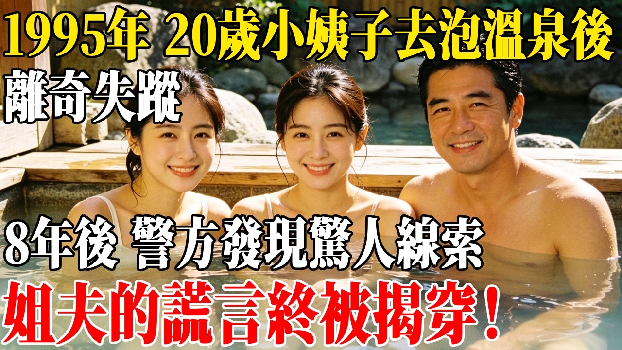 1995年 20歲的小姨子去泡溫泉後離奇失蹤，8年後 警方發現驚人線索，姐夫的謊言終被揭穿！#民間故事 #人間故事會