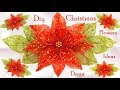 Como hacer flores Nochebuena ideas para decorar en Navidad Diy Christmas tejido tallermanualperu