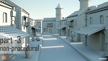 Houdini 18 modelling Tutorial || Creation of a Medieval Town in Houdini 18 || Part 3