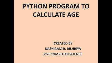 AGE CALCULATION IN PYTHON