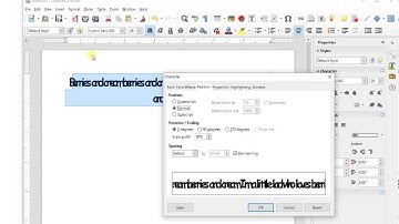 Adjust character spacing in Libre Office