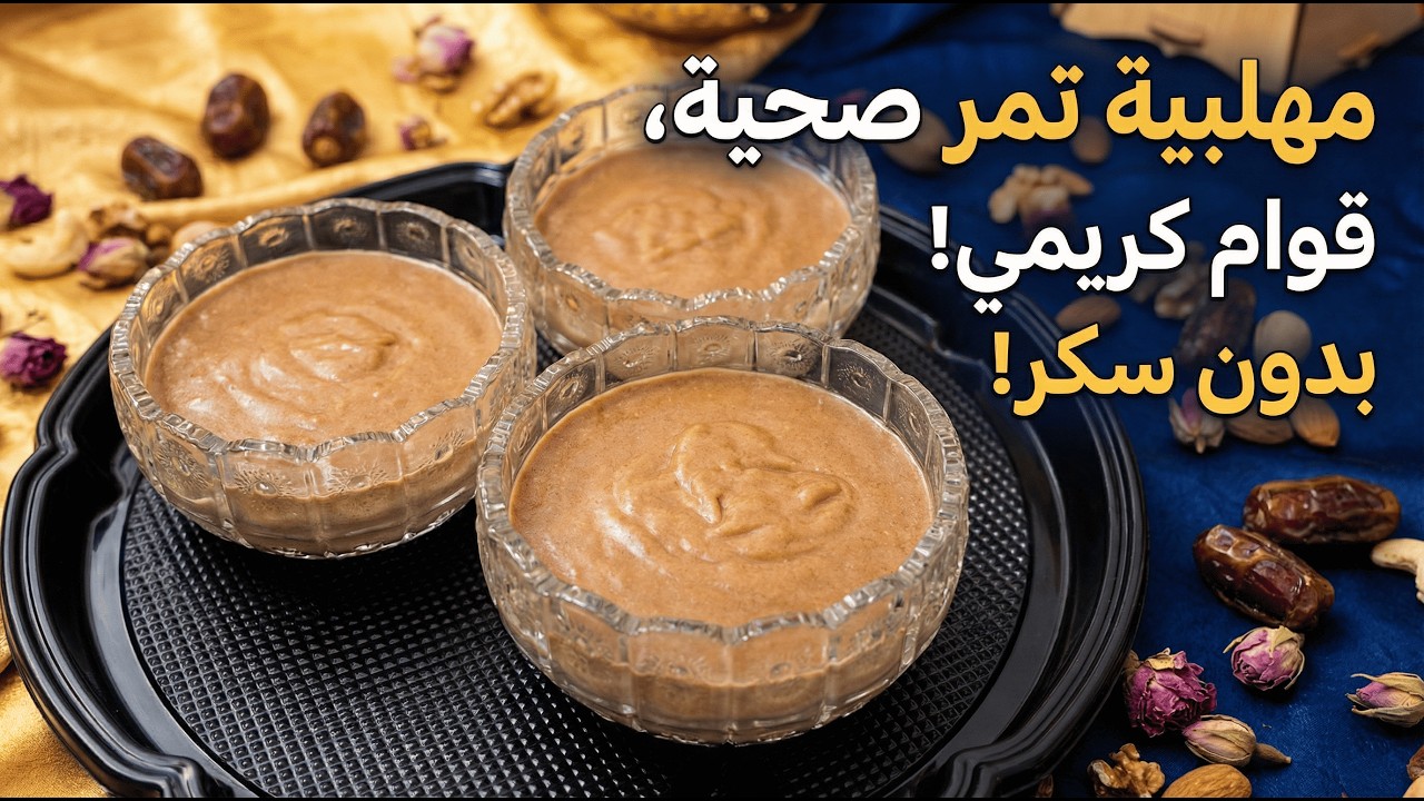 مهلبية تمر صحية بقوام كريمي بدون سكر