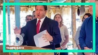 Florida Gov. Ron DeSantis is speaking in Key Biscayne