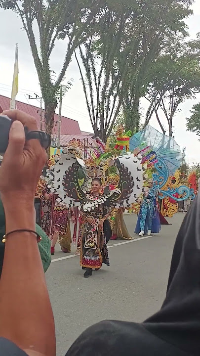 Penampilan Pawai budaya Nusantara dalam rangka HUT Balikpapan