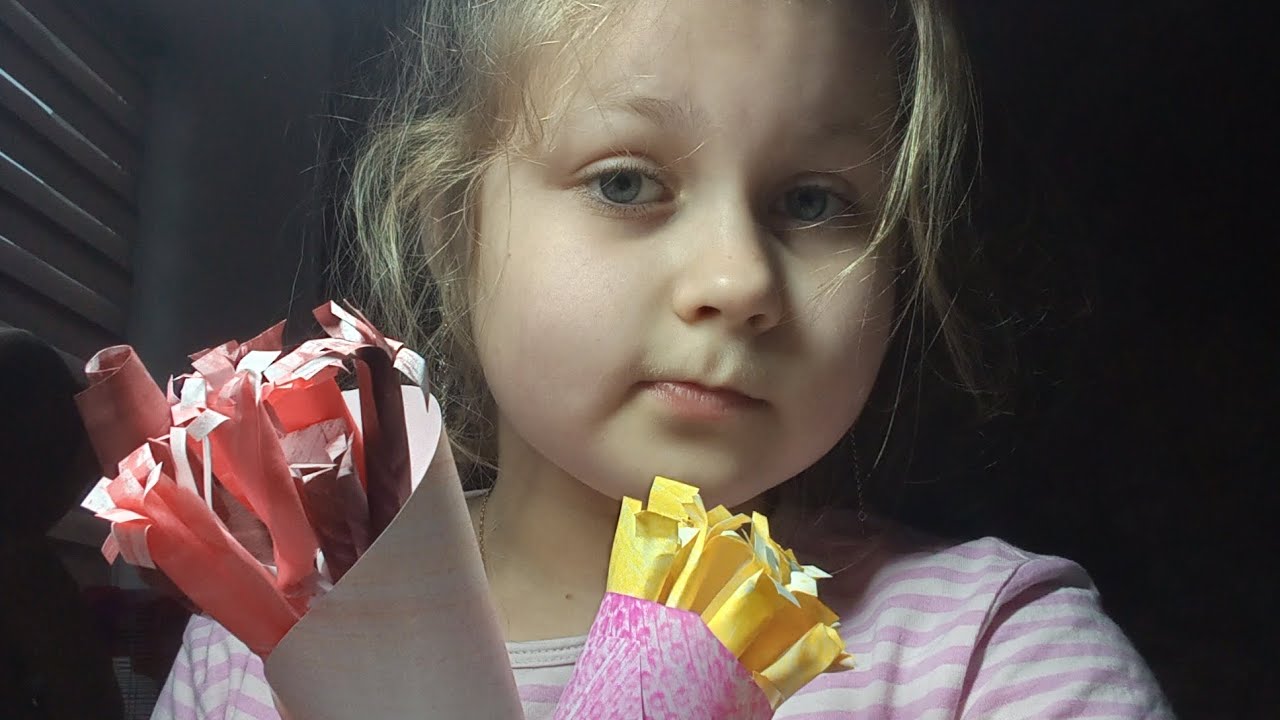делаю букет из бумаги - YouTube