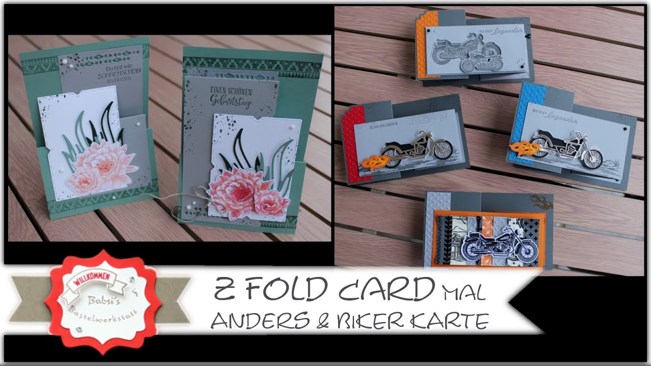 Besondere Kartenform - Z Fold Card -  mal anders - Motorrad Karte - Männerkarte - Geburtstagskarte