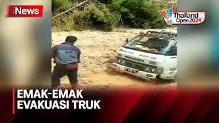 Emak-emak Turun Tangan Tarik Truk Terjebak dalam Kubangan Lumpur di Mamasa - iNews Pagi 19/05