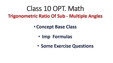 Trigonometry - Sub multiple Angle #part-1 #concept base #class#important  #SEE Exam #exercise