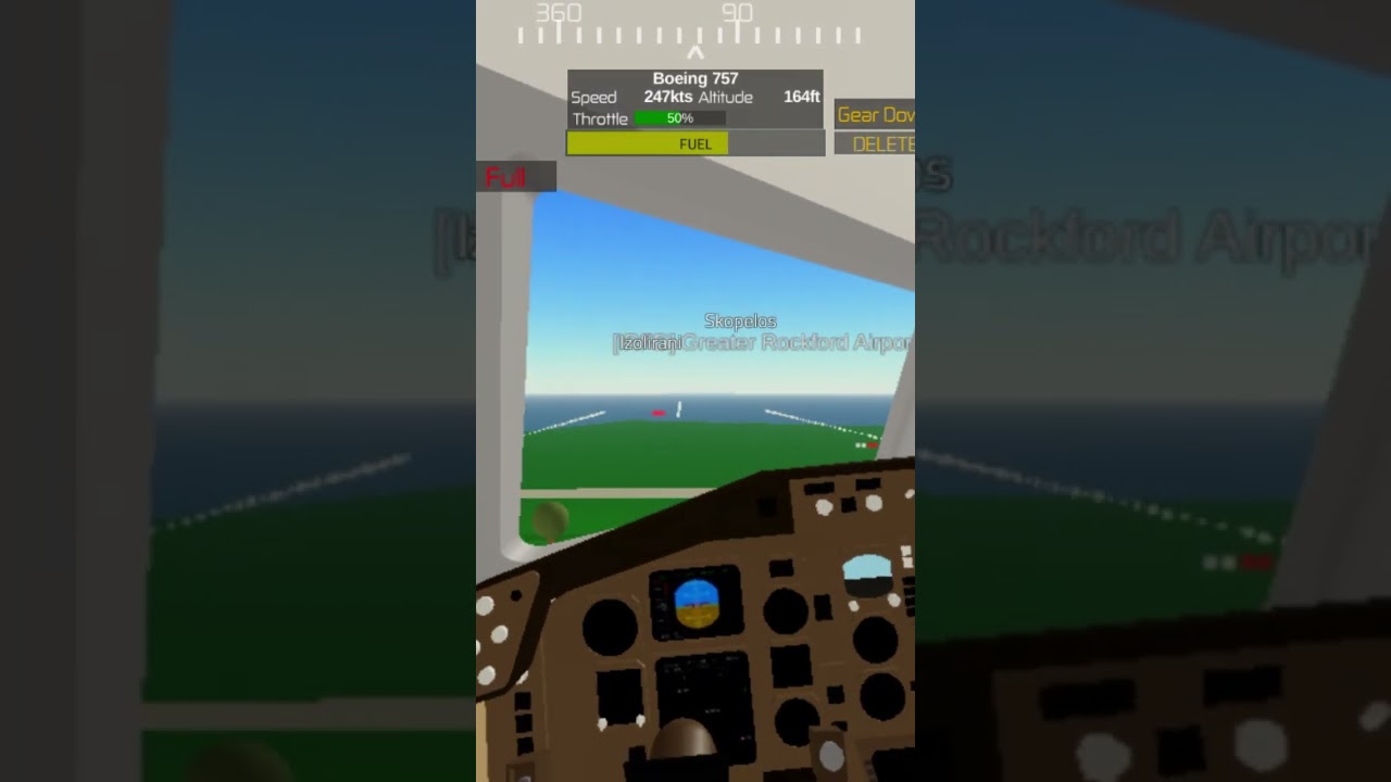 Boeing 767 landing in pilot training Flight Simulator greater Rockford