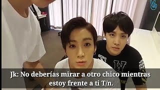 Videollamada con BTS [Pelea entre V, Jk y tú] Pt 9 •Especial fin de fiestas•