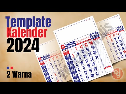 Template Kalender 2024 - Format ke-2 - Free CDR CorelDraw File #edukasigrafis