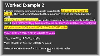 Back Titrations - Worked Examples