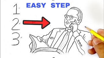 123 number turns into Dr. BR Ambedkar drawing // Easy Ambedkar Drawing